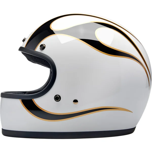 Biltwell Gringo DOT Helmet - White/Black Flame - Image 6