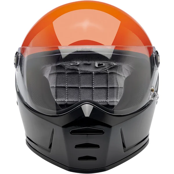 Biltwell Lane Splitter Helmet - Podium Gloss Orange/ Gray/ Black - Image 3
