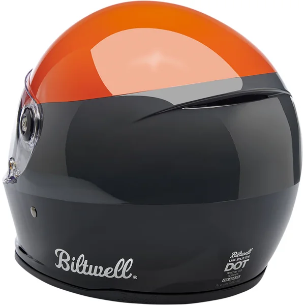 Biltwell Lane Splitter Helmet - Podium Gloss Orange/ Gray/ Black - Image 4