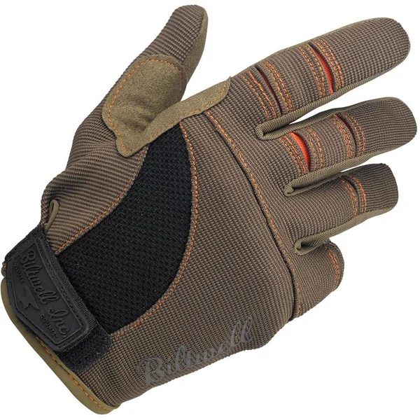 Biltwell® Moto Gloves - Brown/Orange - Designed for riding and working on motorcycles, built for spring and summer time riding - Extra Small, Small, Medium, Large, XL, XXL