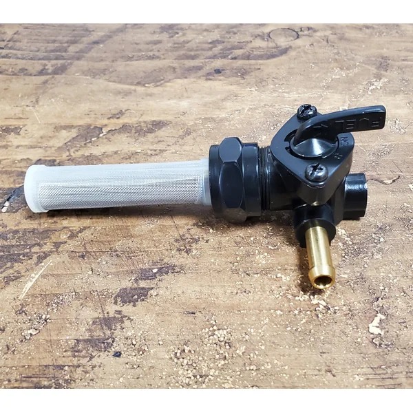 BLACK 22MM Petcock with LEFT FACING 90 Degree Fuel Outlet - 1/4” ID Fuel Hose - Fits 1975-2006 Carbureted Harley Davidsons - Replaces HD# 62168-81 - Image 4