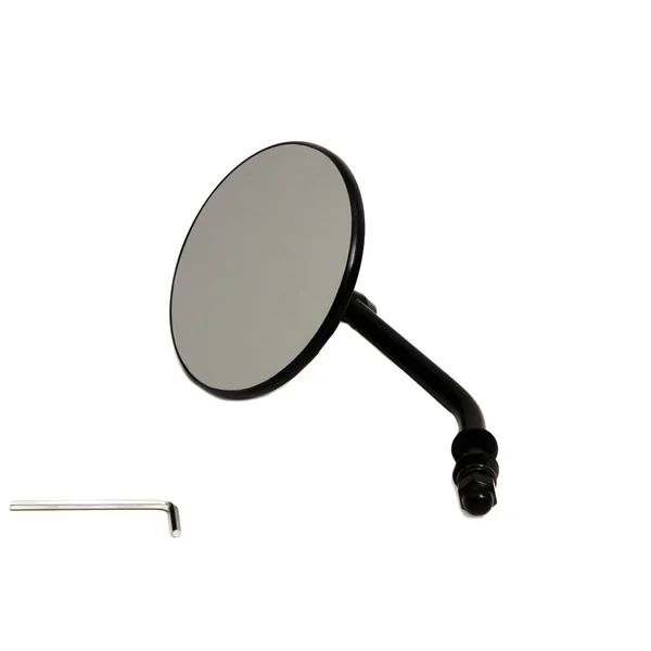 Black 4" Round (Early Style) Harley Motorcycle Mirror w/ Adjustable Arm - Left or Right side - Image 3
