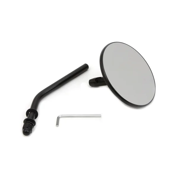 Black 4" Round (Early Style) Harley Motorcycle Mirror w/ Adjustable Arm - Left or Right side - Image 4