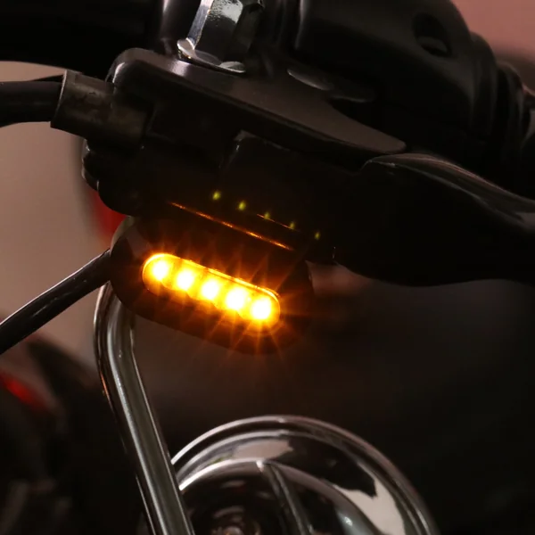 Black LED Motorcycle Handlebar Turning Light handle bar end light Universal Motorbike LED - Image 4