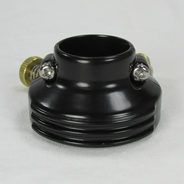 Black "Old School" Style Throttle Housing for 1" Harley Handlebars & Custom Applications with A Single 1/4"-20 Threaded Throttle Cable - Black with Brass Hardware - Image 7