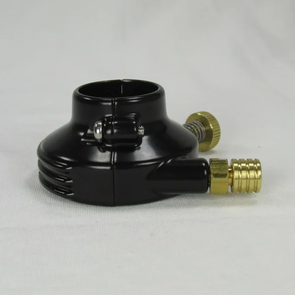 Black "Old School" Style Throttle Housing for 1" Harley Handlebars & Custom Applications with A Single 1/4"-20 Threaded Throttle Cable - Black with Brass Hardware - Image 8