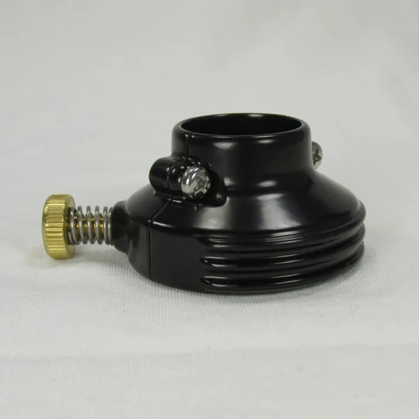 Black "Old School" Style Throttle Housing for 1" Harley Handlebars & Custom Applications with A Single 1/4"-20 Threaded Throttle Cable - Black with Brass Hardware - Image 9