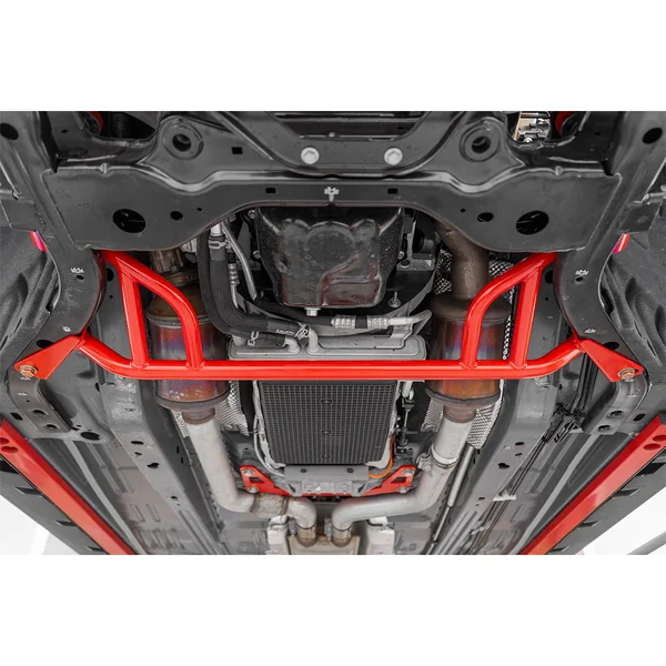 BMR Front 4-Point Subframe Chassis Brace, Red2024-2026 Ford Mustang - Image 2