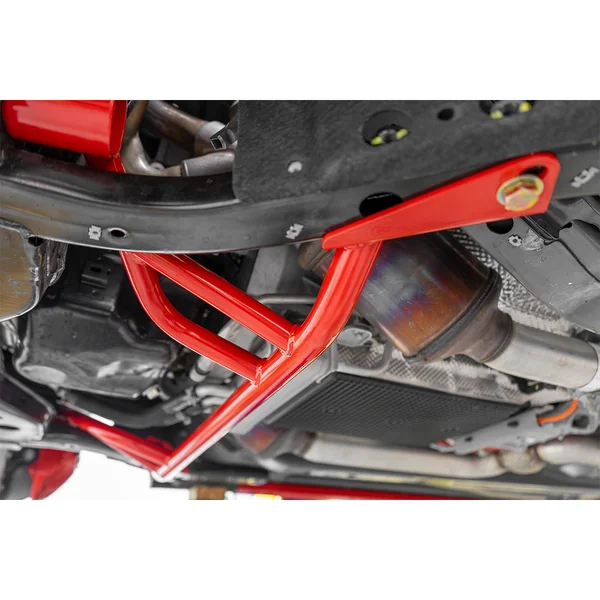 BMR Front 4-Point Subframe Chassis Brace, Red2024-2026 Ford Mustang - Image 3