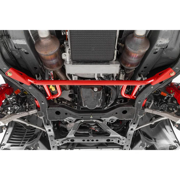 BMR Front 4-Point Subframe Chassis Brace, Red2024-2026 Ford Mustang - Image 4