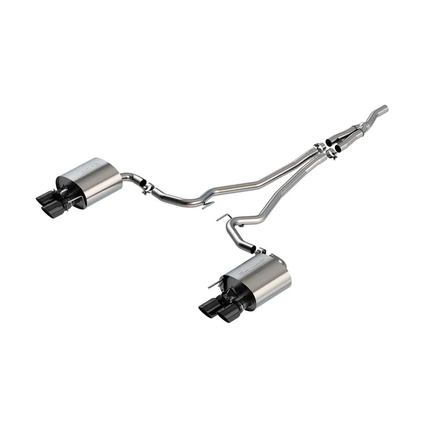 Borla 2.25" S-Type Cat-Back Exhaust System w/ 4" Quad Black Chrome Tips2019-2023 Ford Mustang EcoBoost w/ Active Exhaust