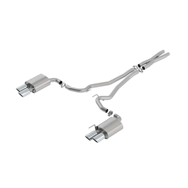 Borla 2.5" S-Type Cat-Back Exhaust System w/ 4" Quad Polished Tips2018-2023 Ford Mustang GT Convertible w/ Non-Active Exhaust