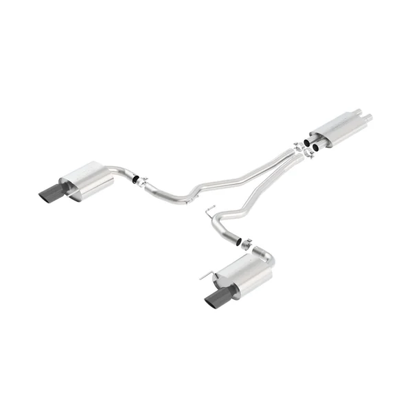 Borla 2.5" Touring Cat-Back Exhaust System w/ 4" Dual Black Chrome Tips2015-2017 Ford Mustang GT