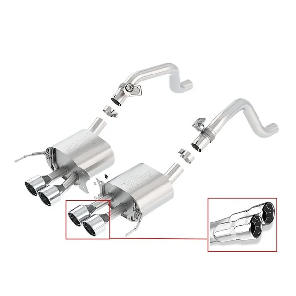Borla 2.75" ATAK Axle-Back Exhaust System w/ 4.25" Quad Polished Tips2014-2019 C7 Corvette w/ AFM, w/o NPP Valves