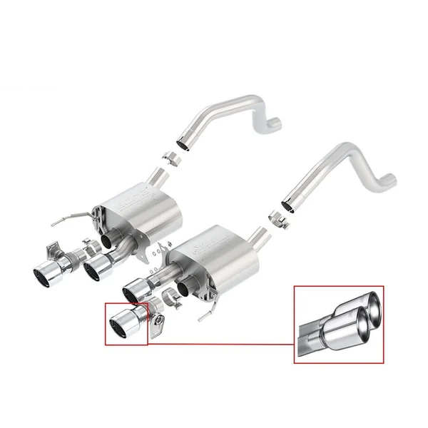 Borla 2.75" ATAK Axle-Back Exhaust System w/ 4.25" Quad Polished Tips2015-2019 C7 Corvette Z06, Grand Sport Manual w/o AFM, w/ NPP Valves