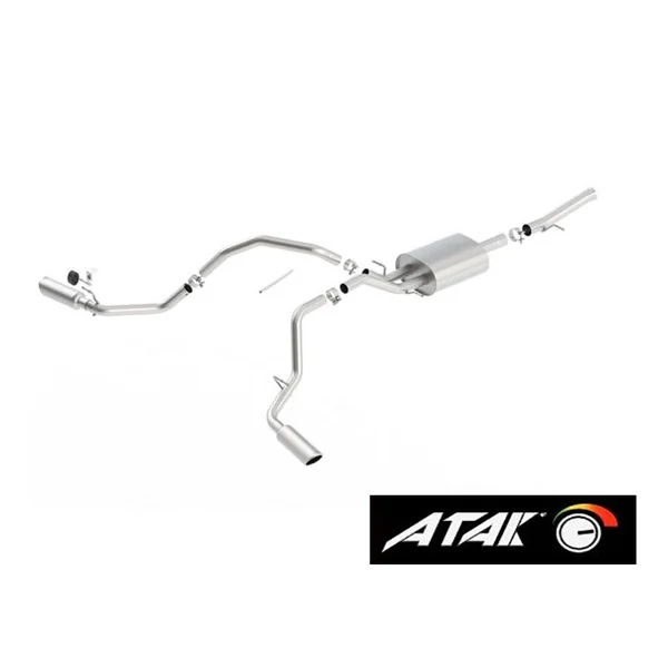 Borla 2.75" ATAK Cat-Back Single Exhaust w/ Dual Rear Exit, 4" Polished Tips2014-2018 Silverado & GMC Sierra 1500 5.3L Regular Cab Standard Bed