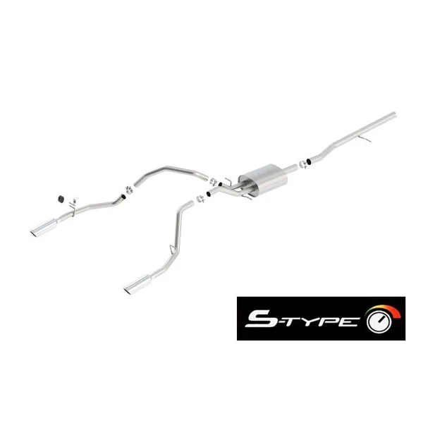 Borla 2.75" S-Type Cat-Back Single Exhaust w/ Dual Rear Exit, 4" Polished Tips2014-2018 Silverado & GMC Sierra 1500 5.3L Extended Cab Standard Bed, Crew Cab Short Bed