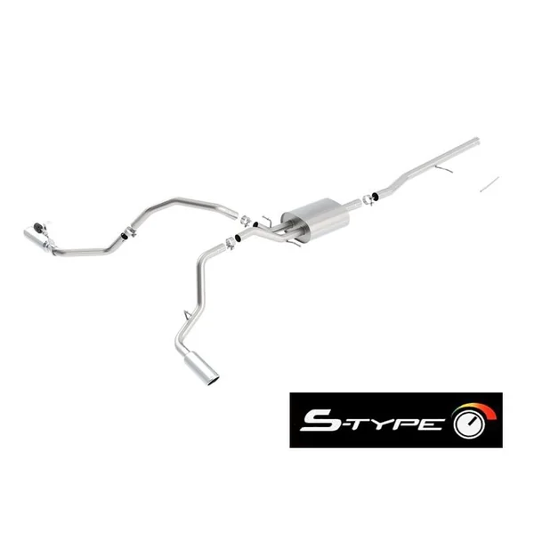 Borla 2.75" S-Type Cat-Back Single Exhaust w/ Dual Side Exit, 4" Polished Tips2014-2018 Silverado & GMC Sierra 1500 5.3L Extended Cab Standard Bed, Crew Cab Short Bed