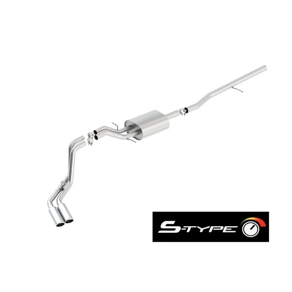 Borla 2.75" S-Type Cat-Back Single Exhaust w/ Single Side Exit, 4" Dual Polished Long Tips2014-2018 Silverado & GMC Sierra 1500 5.3L Extended Cab Standard Bed, Crew Cab Short Bed