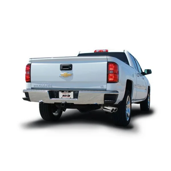 Borla 2.75" S-Type Cat-Back Single Exhaust w/ Single Side Exit, 4" Dual Polished Long Tips2014-2018 Silverado & GMC Sierra 1500 5.3L Extended Cab Standard Bed, Crew Cab Short Bed - Image 3