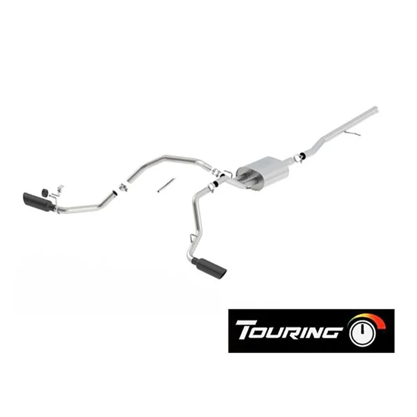 Borla 2.75" Touring Cat-Back Single Exhaust w/ Dual Side Exit, 4" Black Chrome Tips2014-2018 Silverado & GMC Sierra 1500 5.3L Extended Cab Standard Bed, Crew Cab Short Bed