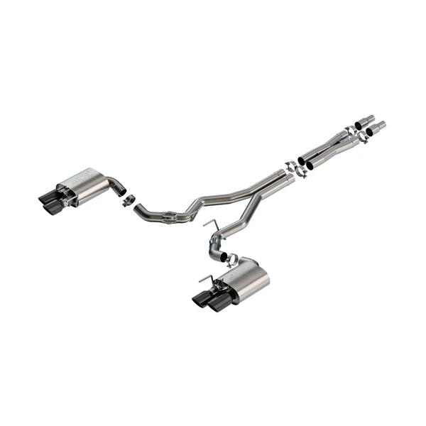 Borla 3" ATAK Cat-Back Exhaust System w/ 4" Quad Black Chrome Tips2024-2026 Ford Mustang GT w/ Active Exhaust