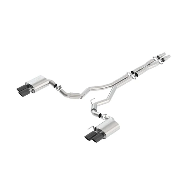 Borla 3" S-Type Cat-Back Exhaust System w/ 4" Quad Black Chrome Tips2018-2023 Ford Mustang GT w/ Non-Active Exhaust