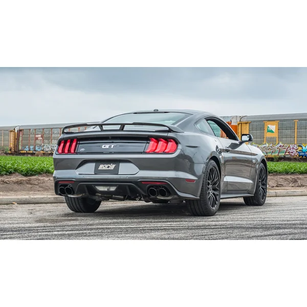 Borla 3" S-Type Cat-Back Exhaust System w/ 4" Quad Black Chrome Tips2018-2023 Ford Mustang GT w/ Non-Active Exhaust - Image 3