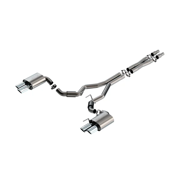 Borla 3" S-Type Cat-Back Exhaust System w/ 4" Quad Polished Tips2024-2026 Ford Mustang GT w/ Non-Active Exhaust