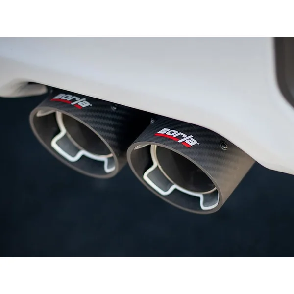 Borla 3" S-Type Cat-Back Single Exhaust w/ Factory Rear Exit, 3.5" Carbon Fiber Tips2019-2026 Silverado & GMC Sierra 1500 5.3L - Image 3