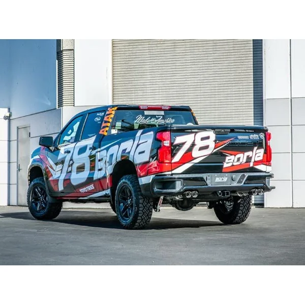 Borla 3" S-Type Cat-Back Single Exhaust w/ Factory Rear Exit, 3.5" Carbon Fiber Tips2019-2026 Silverado & GMC Sierra 1500 5.3L - Image 5