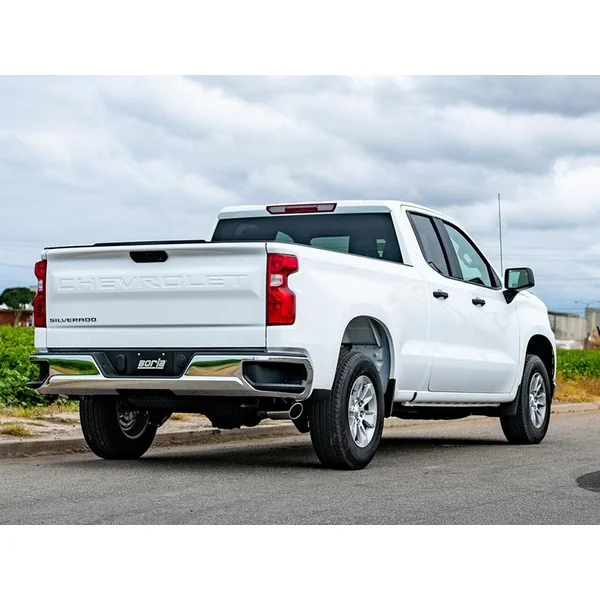 Borla 3" Touring Cat-Back Single Exhaust w/ Factory Side Exit, 4" Chrome Tip2019-2026 Silverado & GMC Sierra 1500 4.3L, 5.3L - Image 4