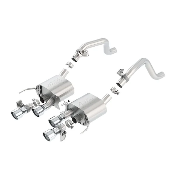 Borla ATAK 2.75" Axle-Back Exhaust System w/ 4.25" Quad Polished Tips2014-2019 C7 Corvette, Grand Sport Automatic w/ AFM & NPP Valves - Image 2