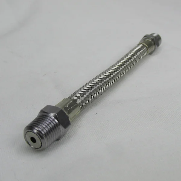 Braided Stainless Steel Rocker Box Oil Line Hose Kit for 1966-1984 Harley Big Twin Shovelhead - 1/8"-27 NPT Fitting - Replaces HD Part # 62783-66A & 62785-66A - Motorcycle Bobber Chopper - Image 5