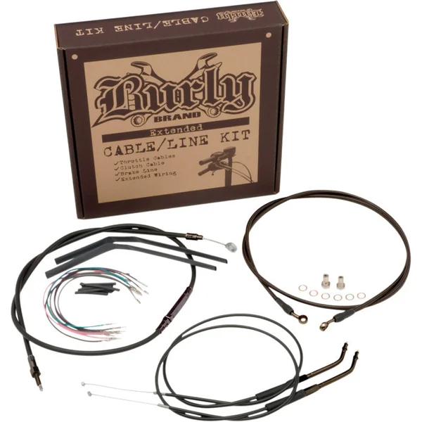 Burly Black Vinyl Cable and Brake Line Kit for Softail