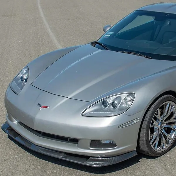 C6 Corvette Extended Front Splitter Lip, Hydro-Dipped Carbon2005-2013 C6 Corvette Base - Image 2