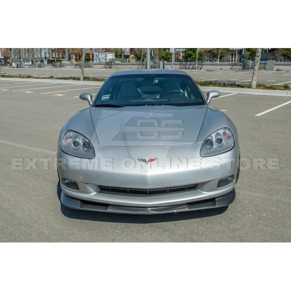 C6 Corvette Extended Front Splitter Lip, Hydro-Dipped Carbon2005-2013 C6 Corvette Base - Image 3