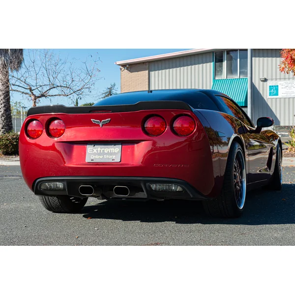 C6 Corvette Extended Rear Trunk Spoiler Wing, Hydro-Dipped Carbon2005-2013 C6 Corvette - Image 4