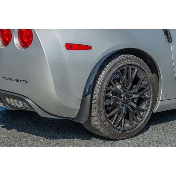 C6 Corvette Front & Rear Splash Guard Mud Flaps, Gloss Black2005-2013 C6 Corvette Base - Image 4