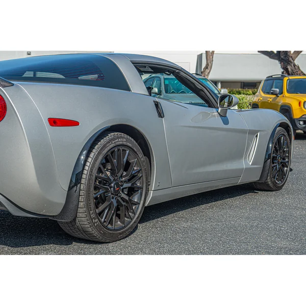 C6 Corvette Rear Splash Guard Mud Flaps, Gloss Black2005-2013 C6 Corvette Base - Image 3