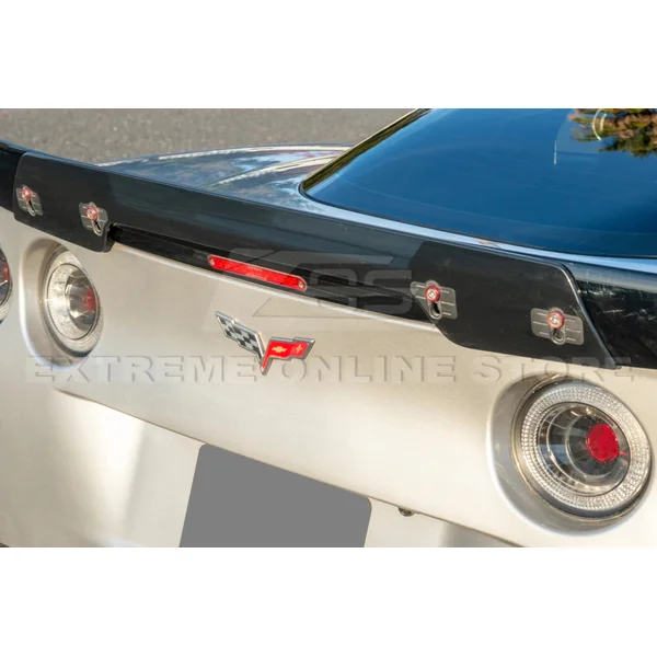 C6 Corvette Rear Trunk Spoiler Wing Extension, Carbon Flash w/ Dark Tinted Wickerbill2005-2013 C6 Corvette - Image 2