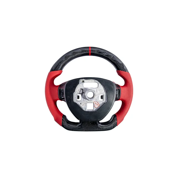 C7 Corvette Carbon Fiber Steering Wheel w/o Button Cover, Red Perforated Leather Grips2014-2019 Corvette - Image 3