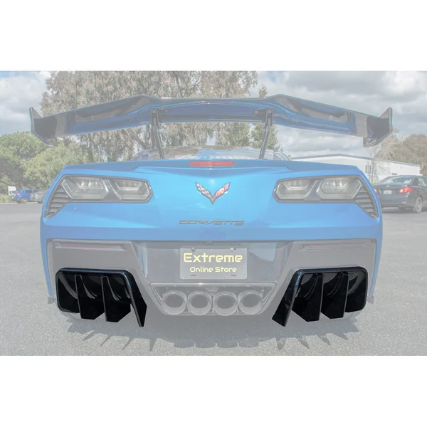 C7 Corvette Rear Bumper Diffuser Fins Add On, Carbon Flash2014-2019 C7 Corvette w/ Diffuser