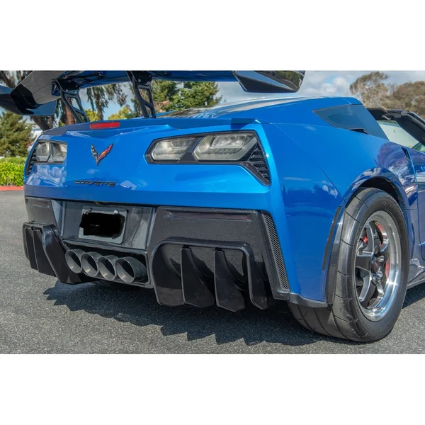 C7 Corvette Rear Bumper Diffuser Fins Add On, Carbon Flash2014-2019 C7 Corvette w/ Diffuser - Image 3