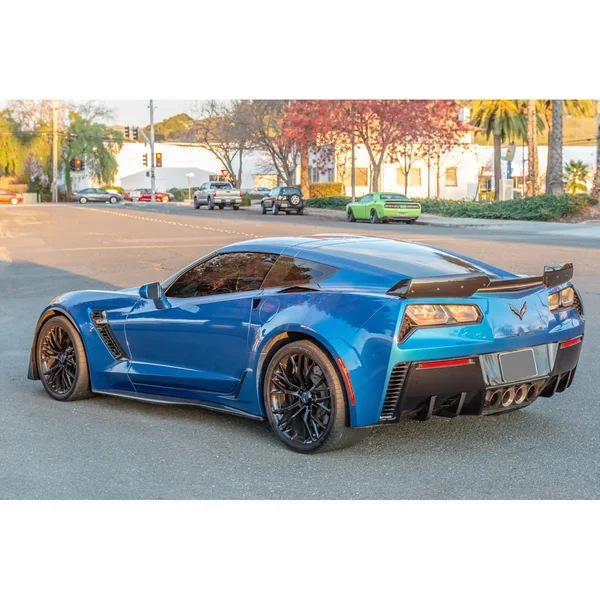C7 Corvette Rear Bumper Diffuser Fins, Hydro-Dipped Carbon2014-2019 C7 Corvette Non-ZR1 - Image 4