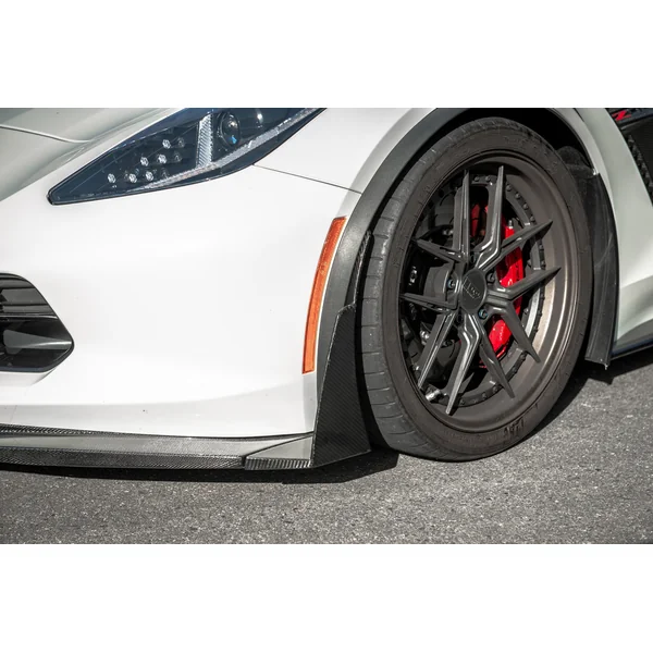 C7 Corvette Stage 3 Front Splitter Wickerbill Extension Winglets, Carbon Flash2014-2019 C7 Corvette w/ Stage 2 Style Front Splitter