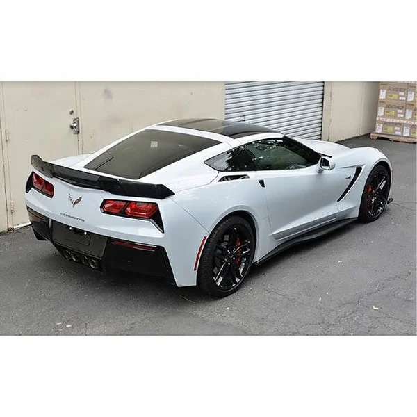 C7 Corvette Z07 Stage 3 Rear Spoiler w/ Dark Tinted Wickerbill Extension, Unpainted Winglets2014-2019 C7 Corvette Non-ZR1 - Image 4