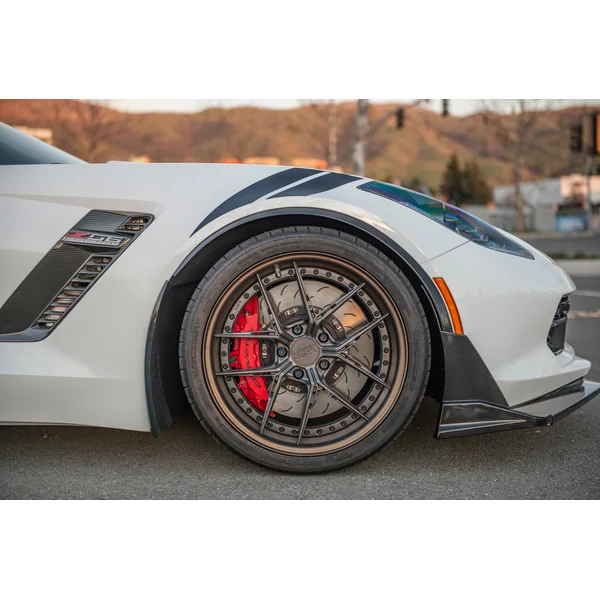 C7 Corvette Z07-Style Front Fender Flares, Hydro-Dipped Carbon2014-2019 Corvette