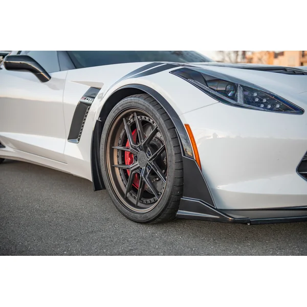 C7 Corvette Z07-Style Front Fender Flares, Hydro-Dipped Carbon2014-2019 Corvette - Image 3