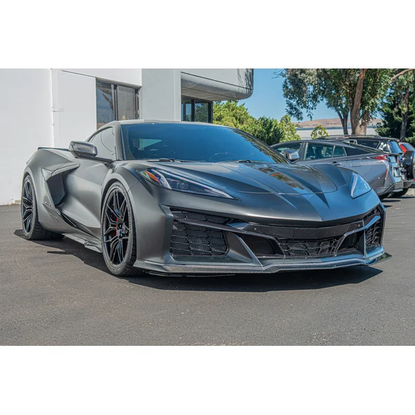 C8 Corvette 3-Piece Carbon Fiber Front Splitter, Carbon Flash2023-2026 C8 Corvette Z06 & E-Ray - Image 4